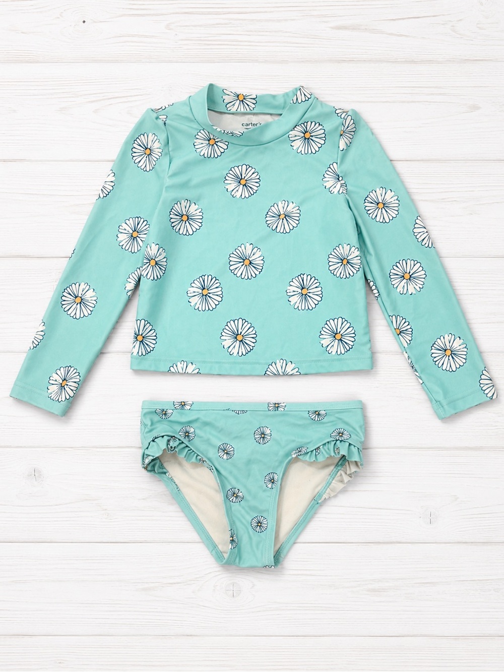 Carter’s Child of Mine Girls Daisy Rash Guard Swimsuit Set Size 5T